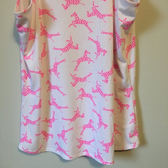 Warehouse One Neon Pink and White Zebra Tank Top - Picture 9 of 16